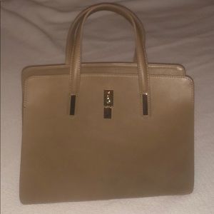 Brown leather hand bag